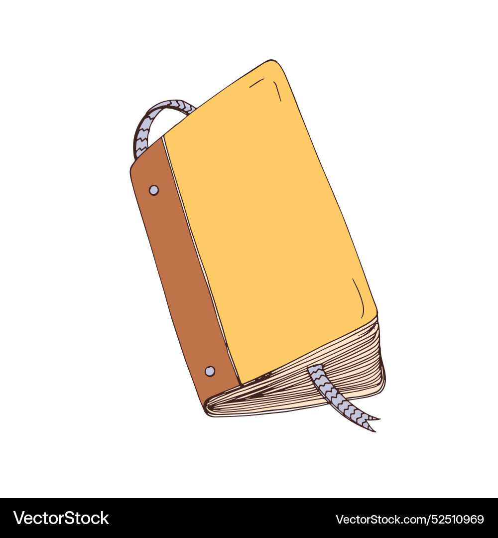 Organizer planner paper notebook with string Vector Image