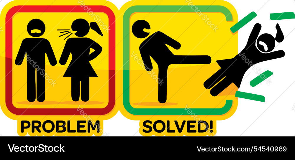 Problem Solved Color Sticker Sign vector image