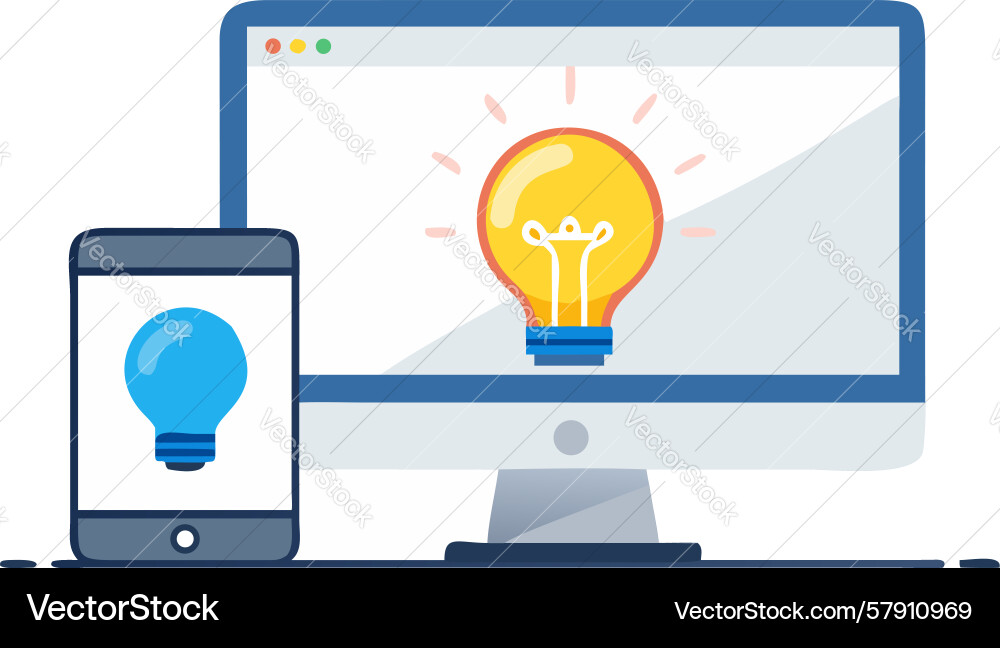 Responsive Design-Idee mobile Desktop-Sync uiux vektorbild