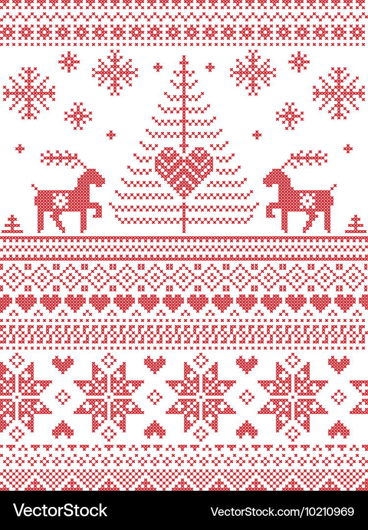 Scandinavian and nordic pattern vector image