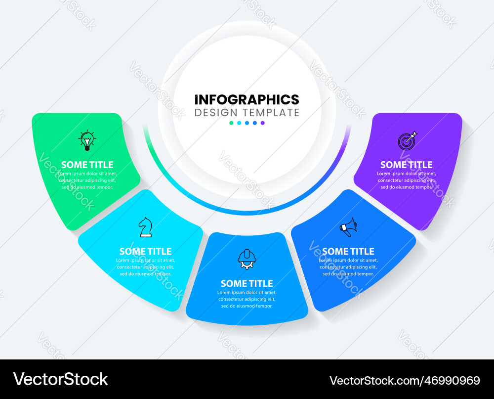 Semicircle Infographic Vorlage Vektorbild