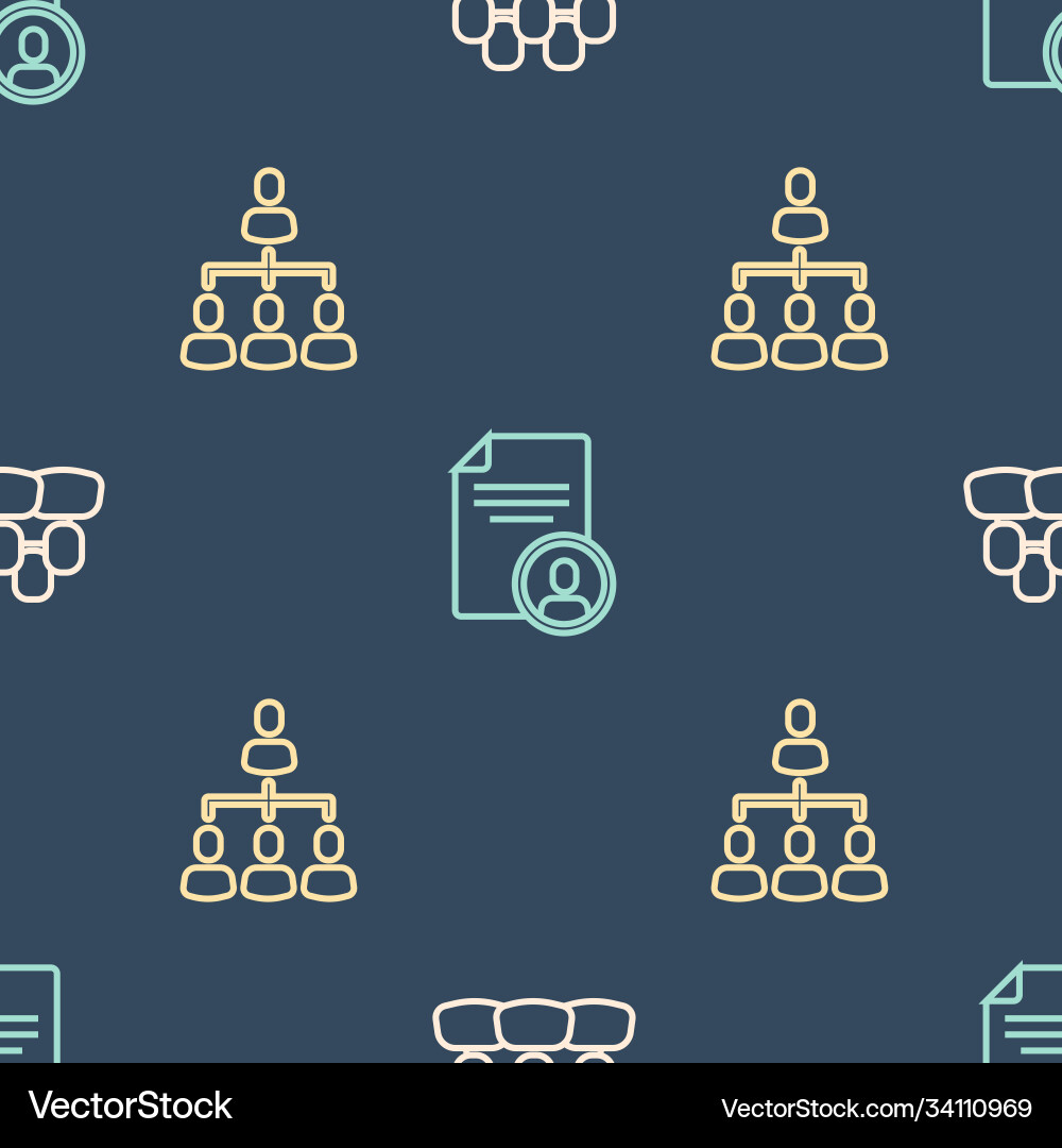 Set line project team base hierarchy organogram Set line project team base hierarchy organogram vector image