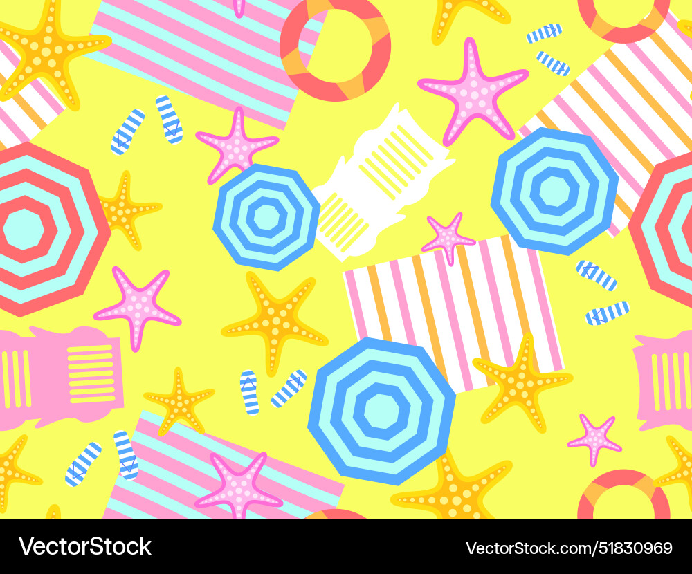 Summer beach seamless pattern with starfish Vector Image