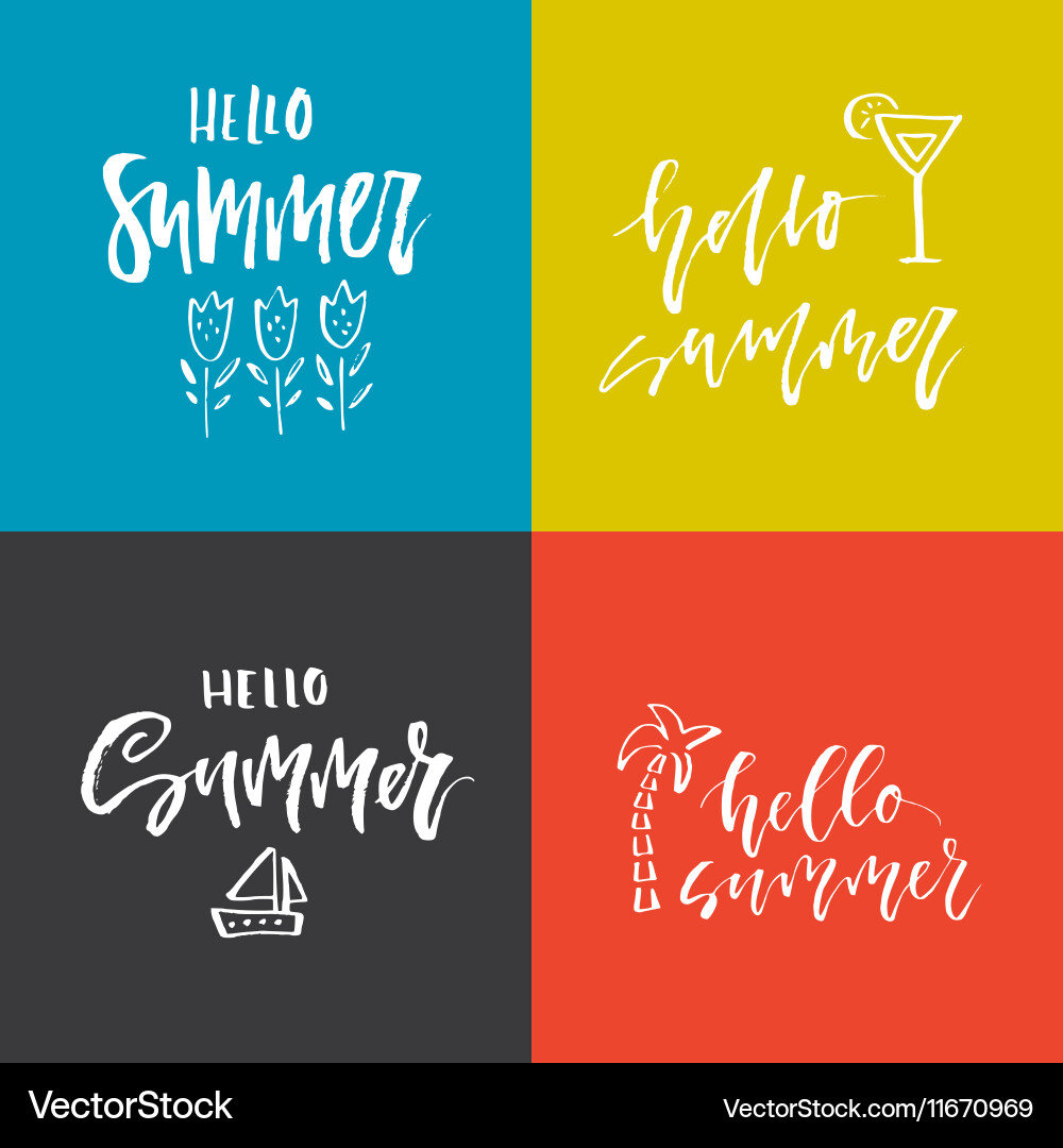Summer Lettering Vacation Vector Image