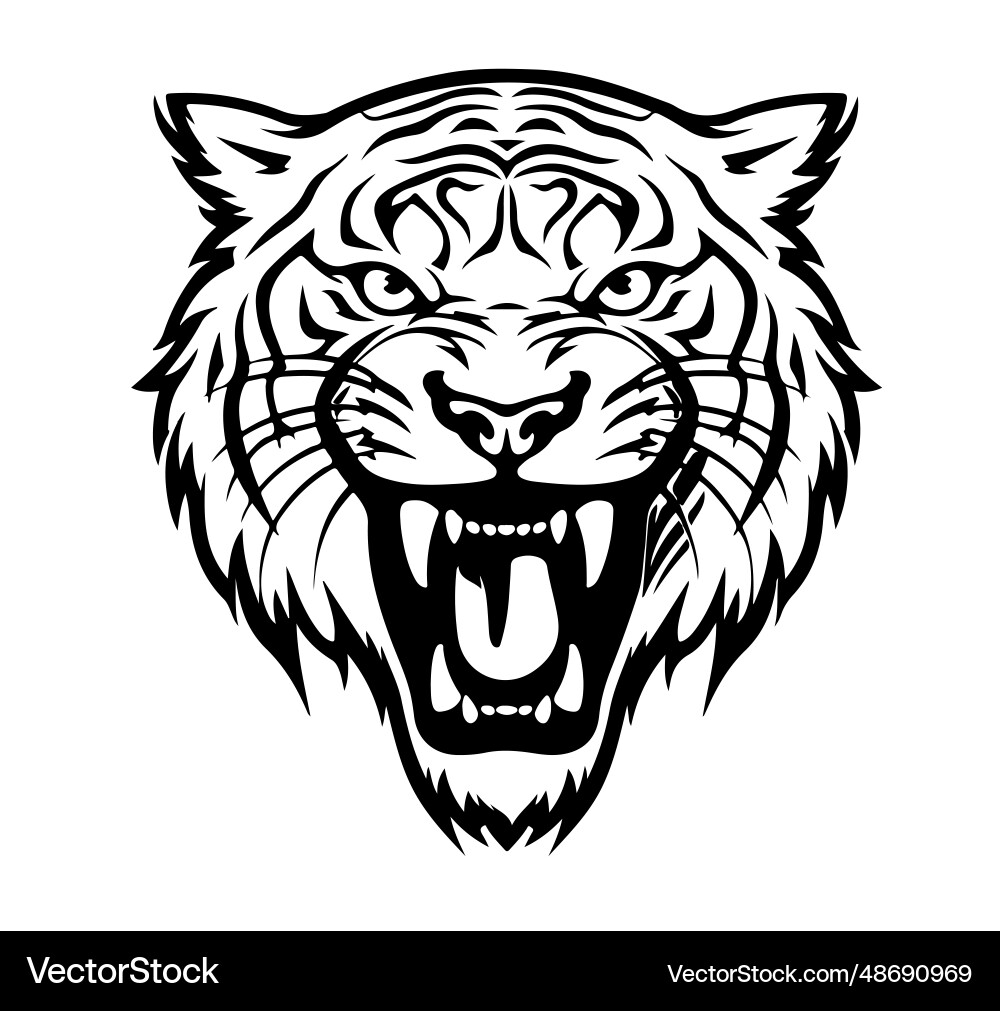 Tiger Züchter Kopf Hand gezeichnet Skizze Tiger Züchter Kopf Hand gezeichnet Skizze vektorbild