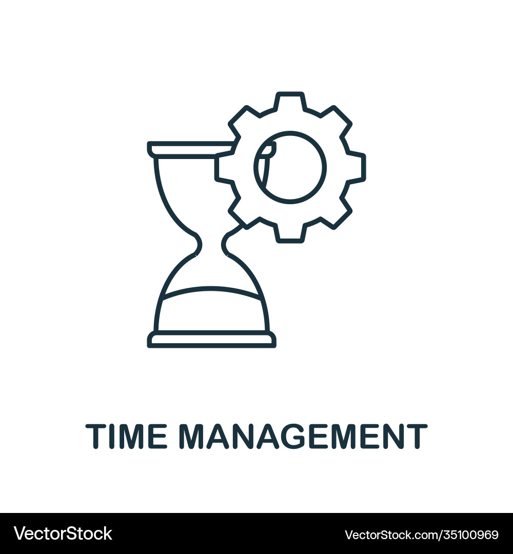 Time management icon line style element from Time management icon line style element from vector image