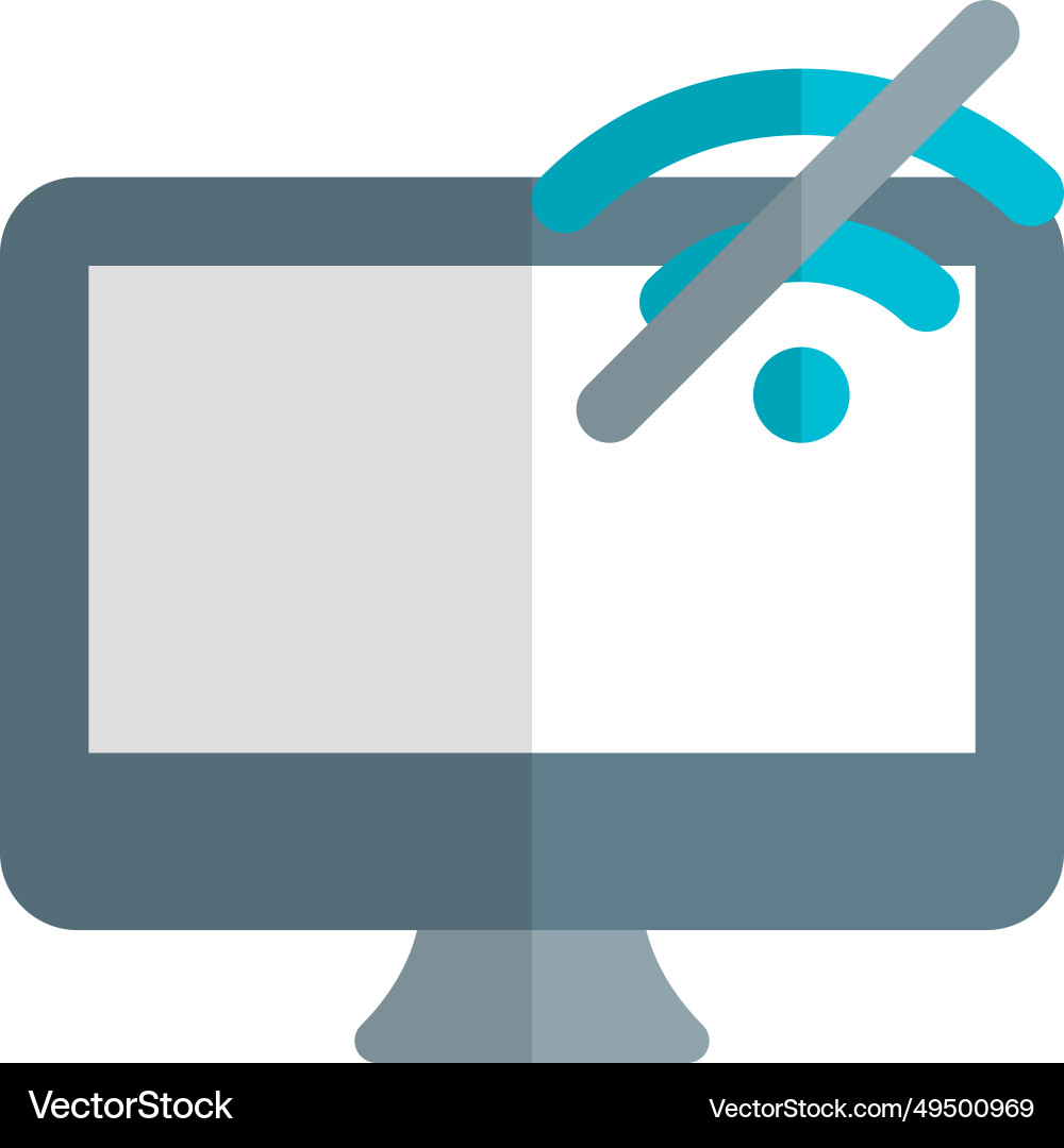 Wi-fi connectivity issue appears in computer Vector Image