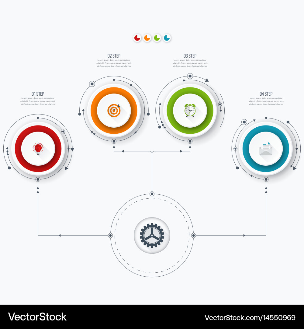 Workflow Diagram Template with Circles vector image