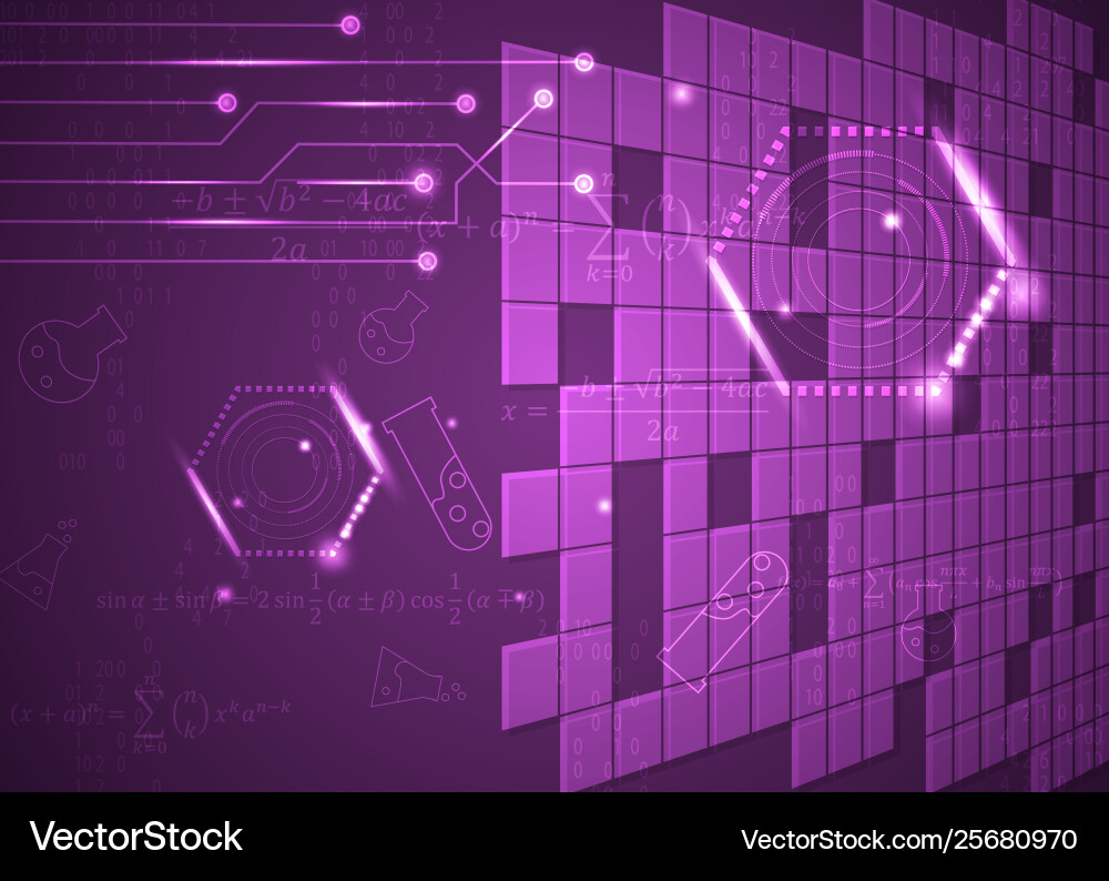 Abstract background 9 formulas code vector image