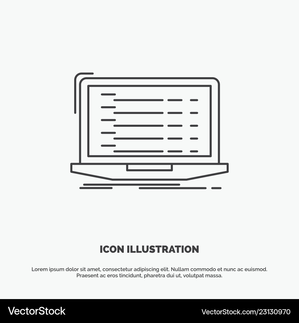 Api app coding developer laptop icon line gray Api app coding developer laptop icon line gray vector image
