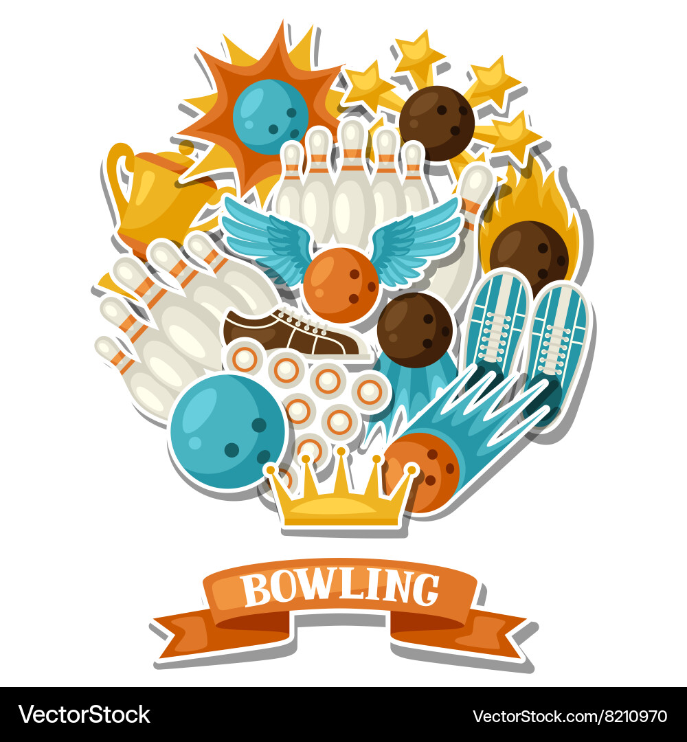 Background with bowling items image vector image