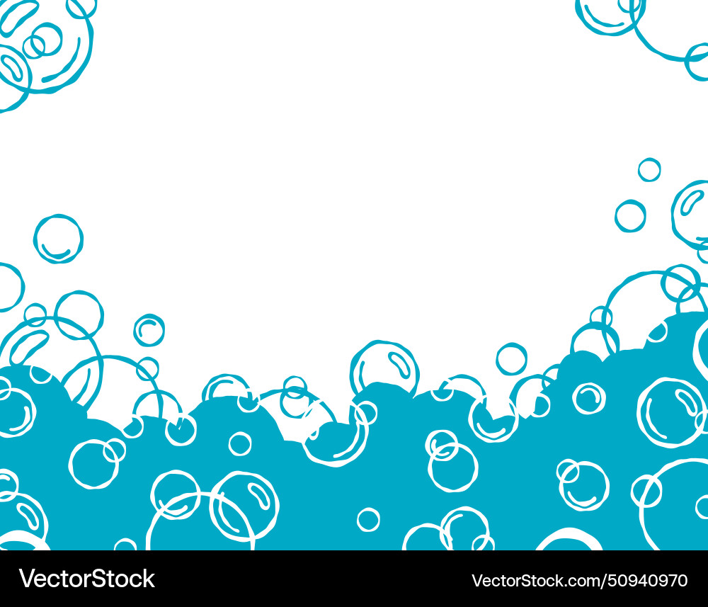 Blase Seife Hintergrund Cartoon blau Wasser Schaum Blase Seife Hintergrund Cartoon blau Wasser Schaum vektorbild