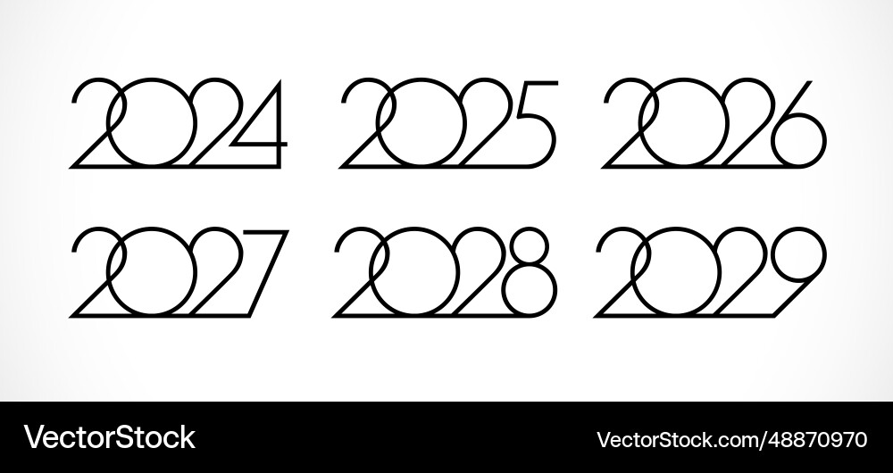 Calendar title from 2024 to 2029 vector image