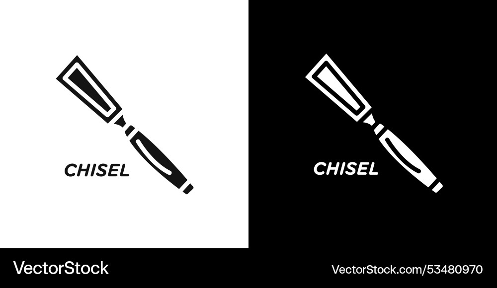 Chisel icon flat set outline vector image
