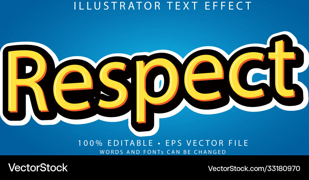 Editable text style effect typography template vector image