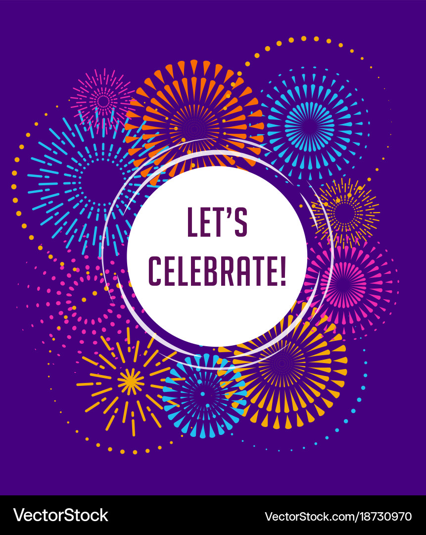 Fireworks Celebration Background Vector Image