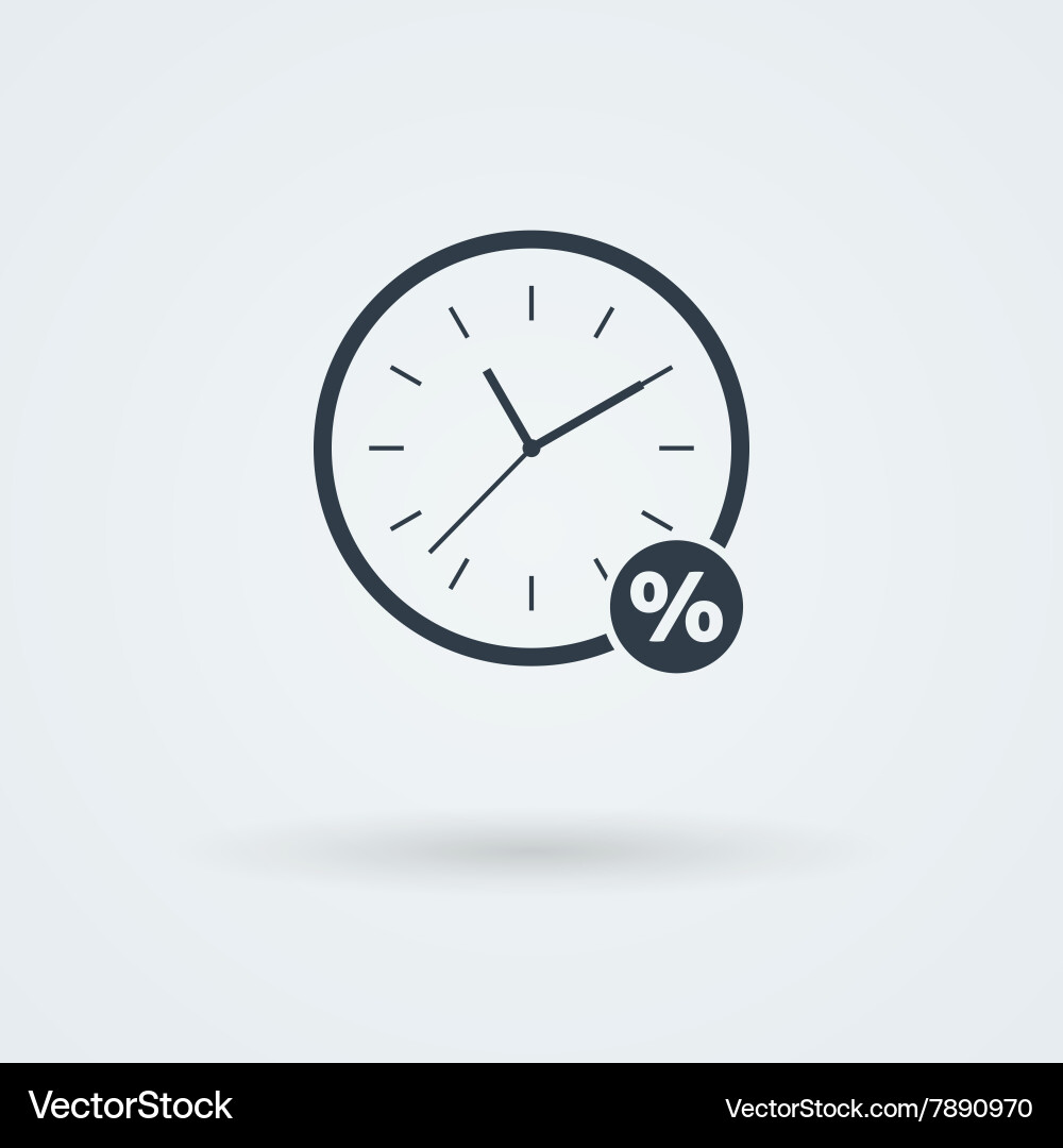 Flat clock icon simple Vector Image