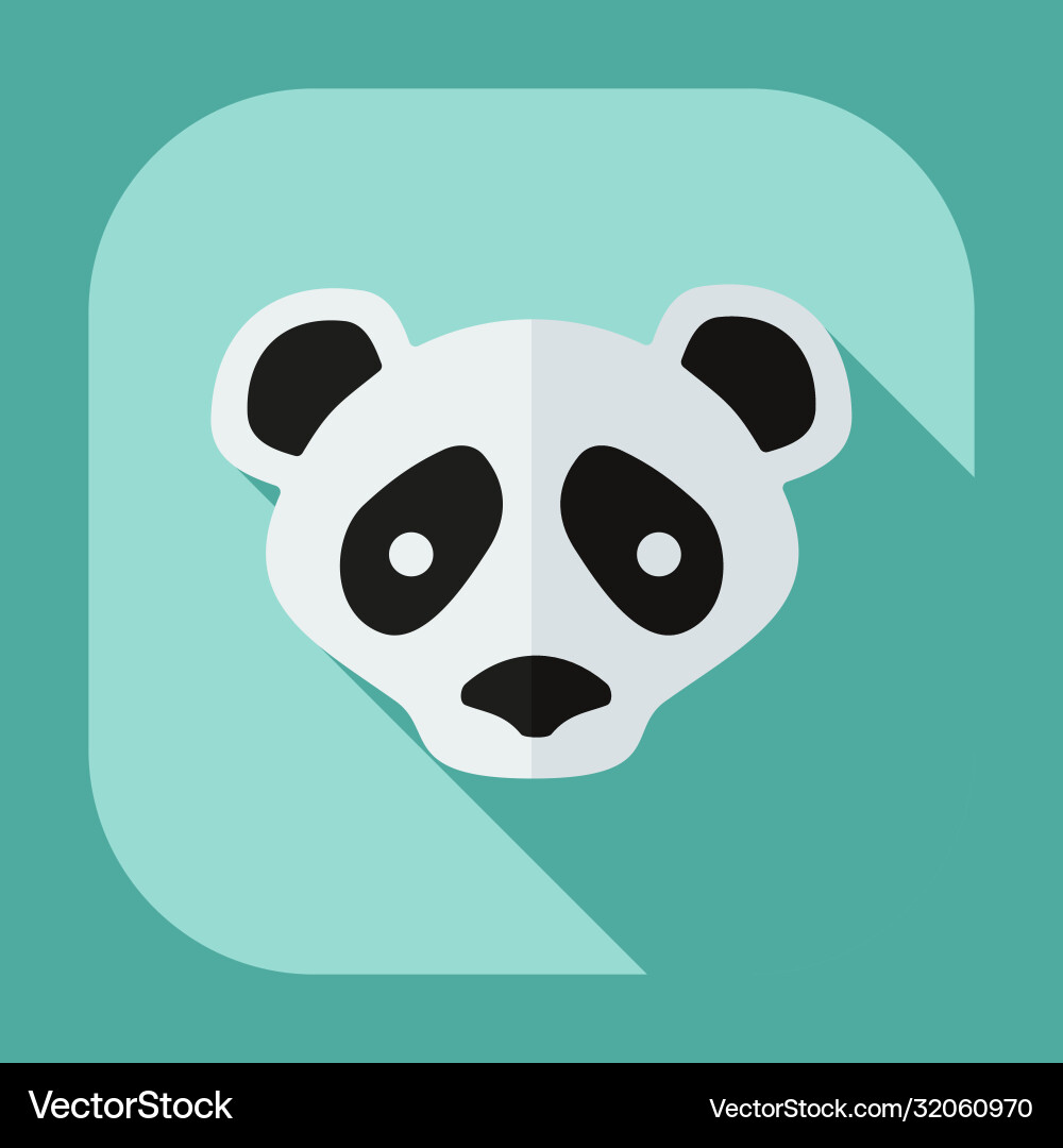 Flat modern design with shadow icons pandas Vector Image