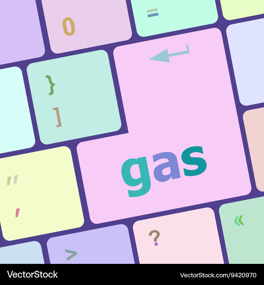 Gaswort auf Tastatur Key Notebook-Computertaste vektorbild