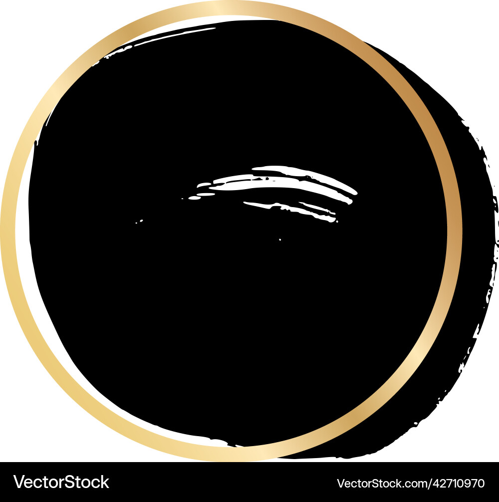 Ink stain with golden frame decorative grunge Ink stain with golden frame decorative grunge vector image