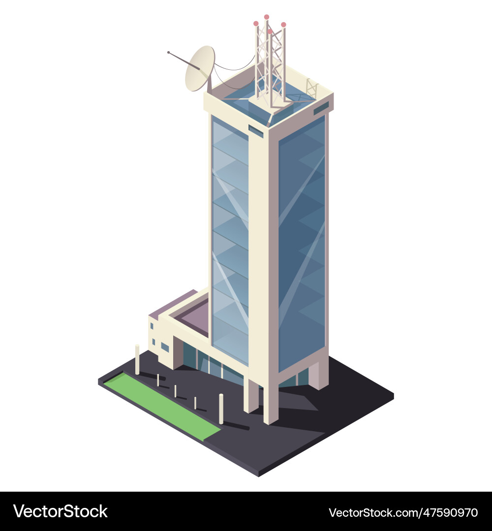 Isometric skyscraper building for map creating Vector Image