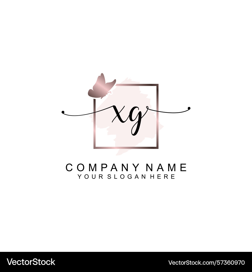 Minimalist handwritten xg initial logos with soft Vector Image