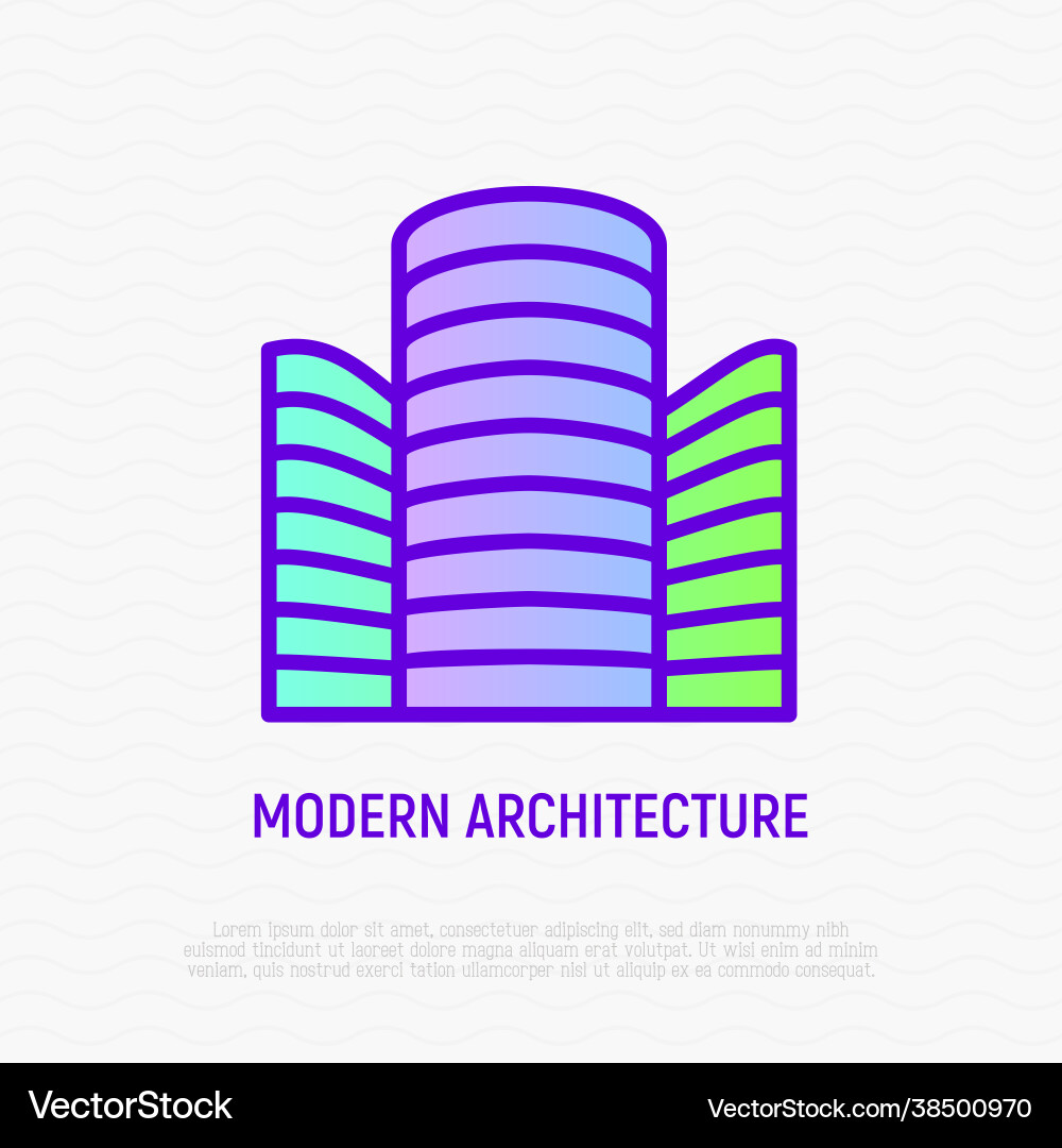 Modern architecture thin line icon Vector Image