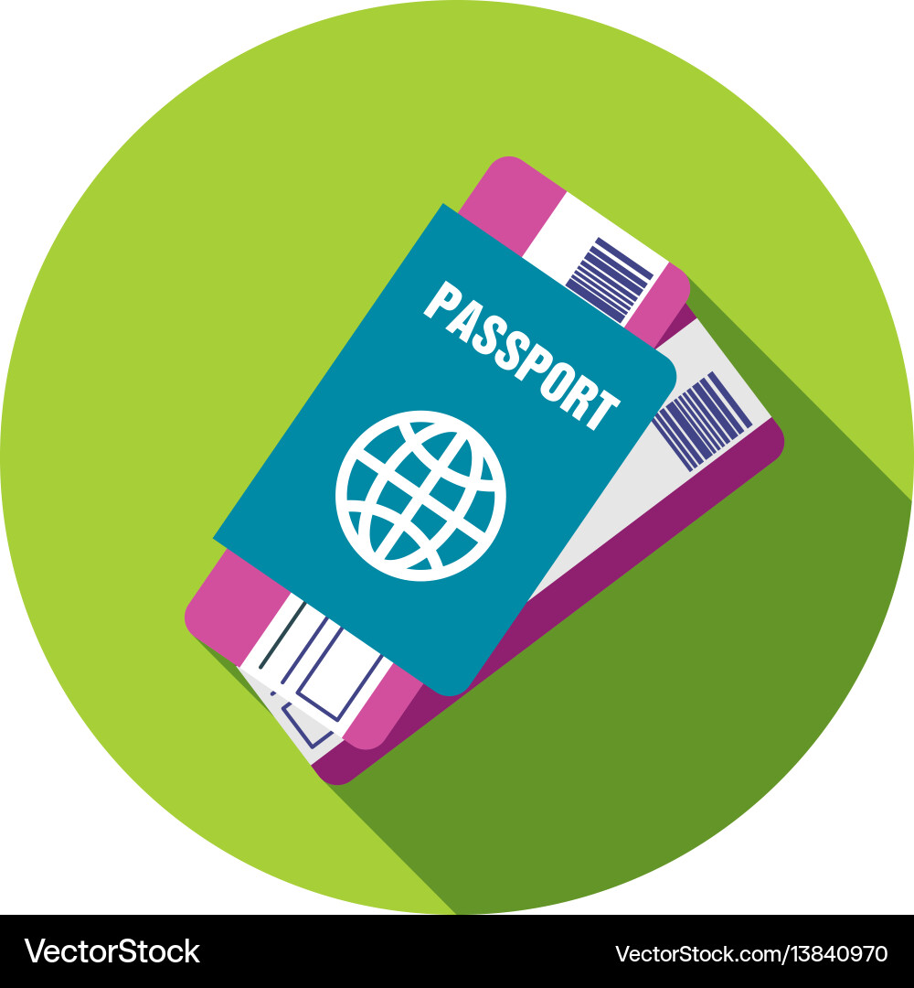 Passport with tickets icon summer vacation Vector Image