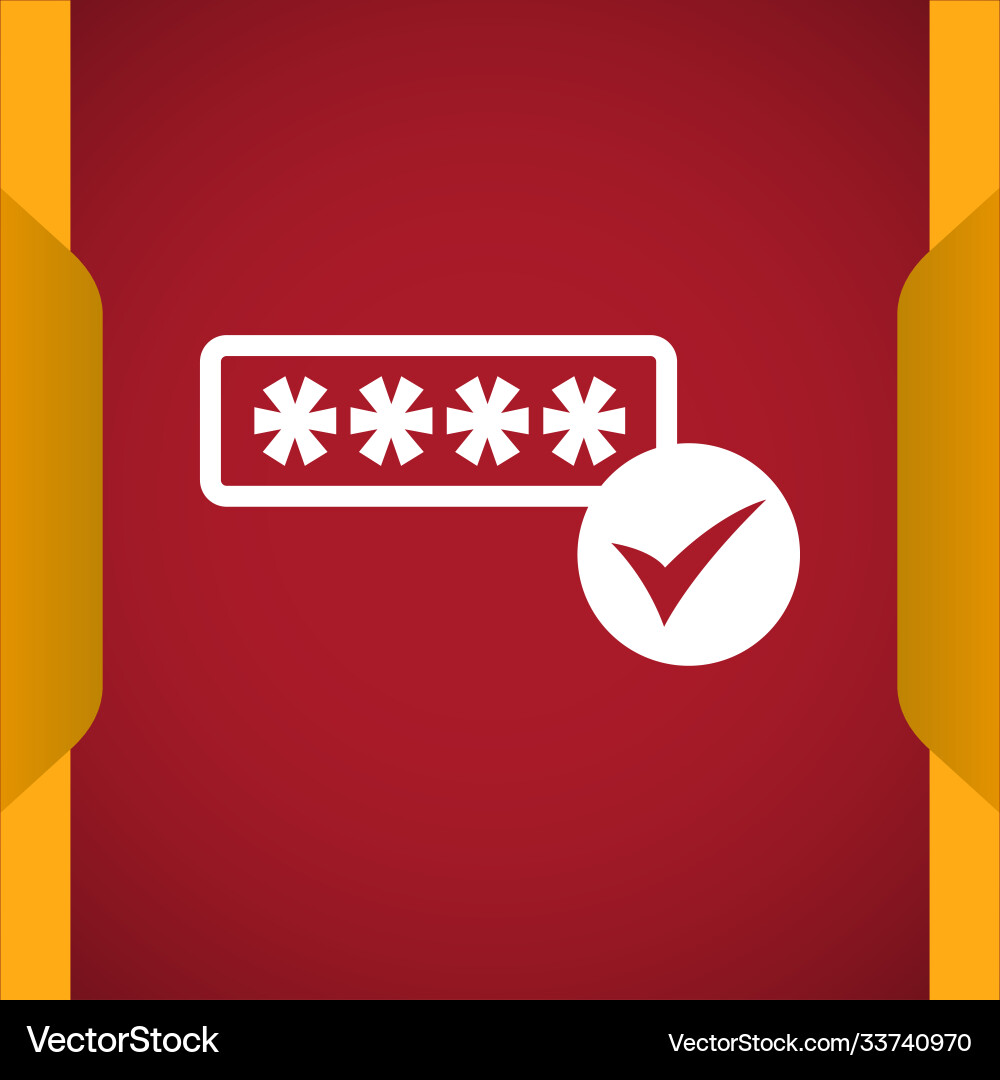 Password verification icon for web and mobile Password verification icon for web and mobile vector image
