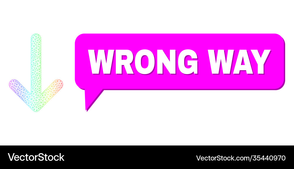 Rainbow net gradient arrow down icon and wrong way Rainbow net gradient arrow down icon and wrong way vector image