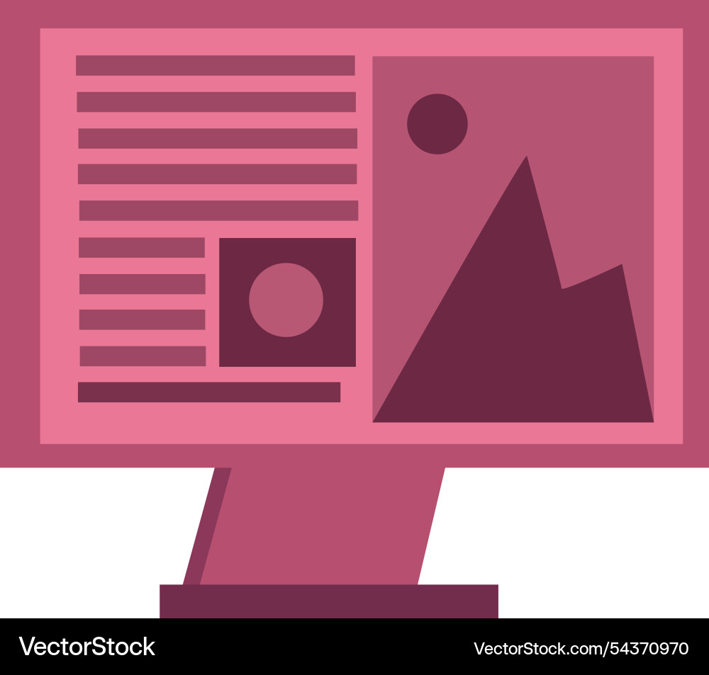 Shared hosting icon pc computer screen Vector Image