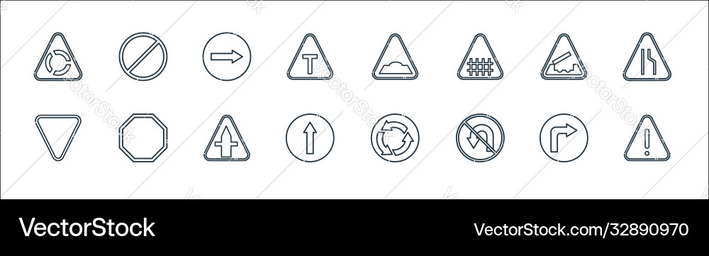 Signaling line icons linear set quality Signaling line icons linear set quality vector image