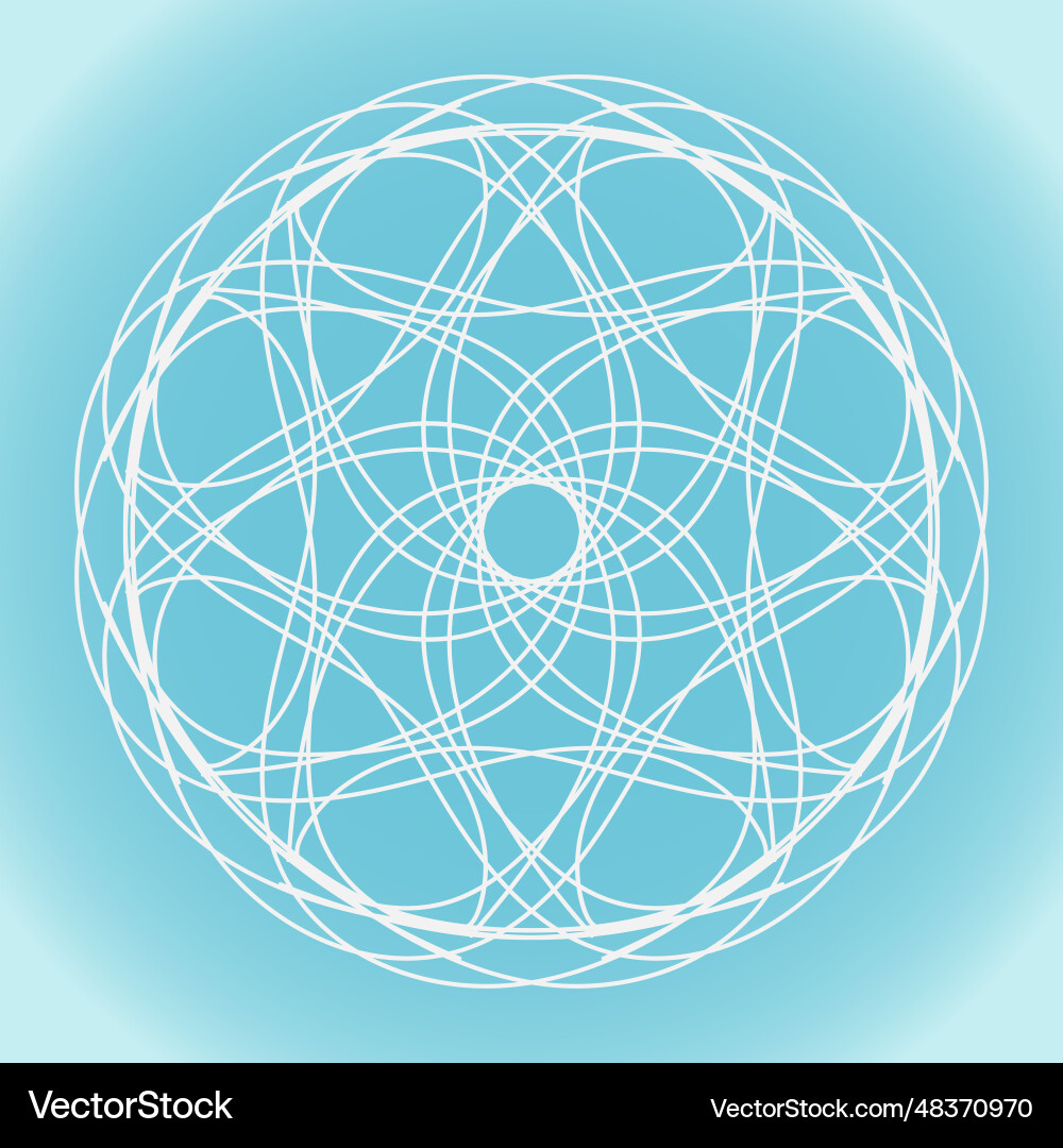 Snowflake of ornate round shape and structure Vector Image