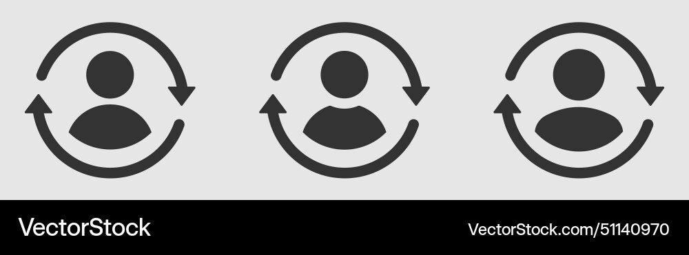 Synchronize user flat icons Synchronize user flat icons vector image