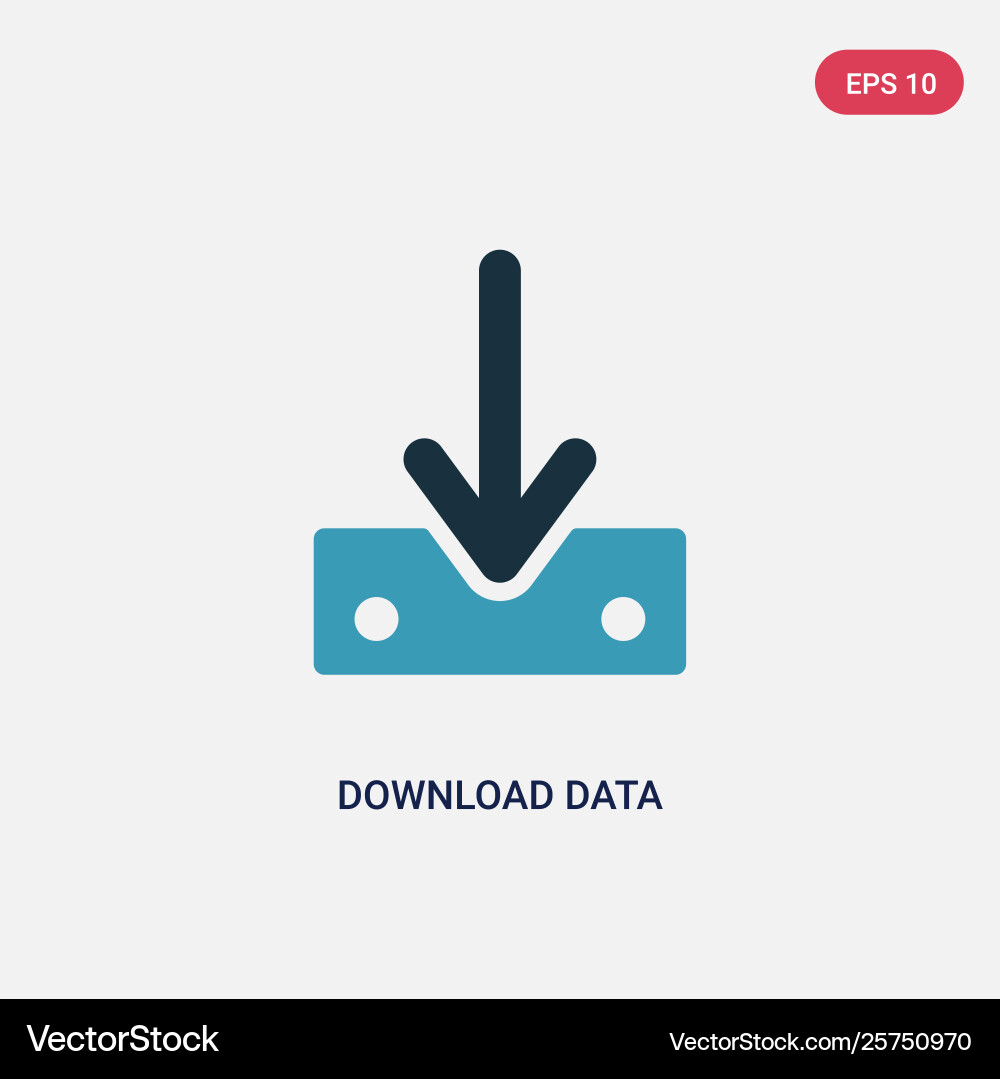 Two color download data icon from user interface Two color download data icon from user interface vector image