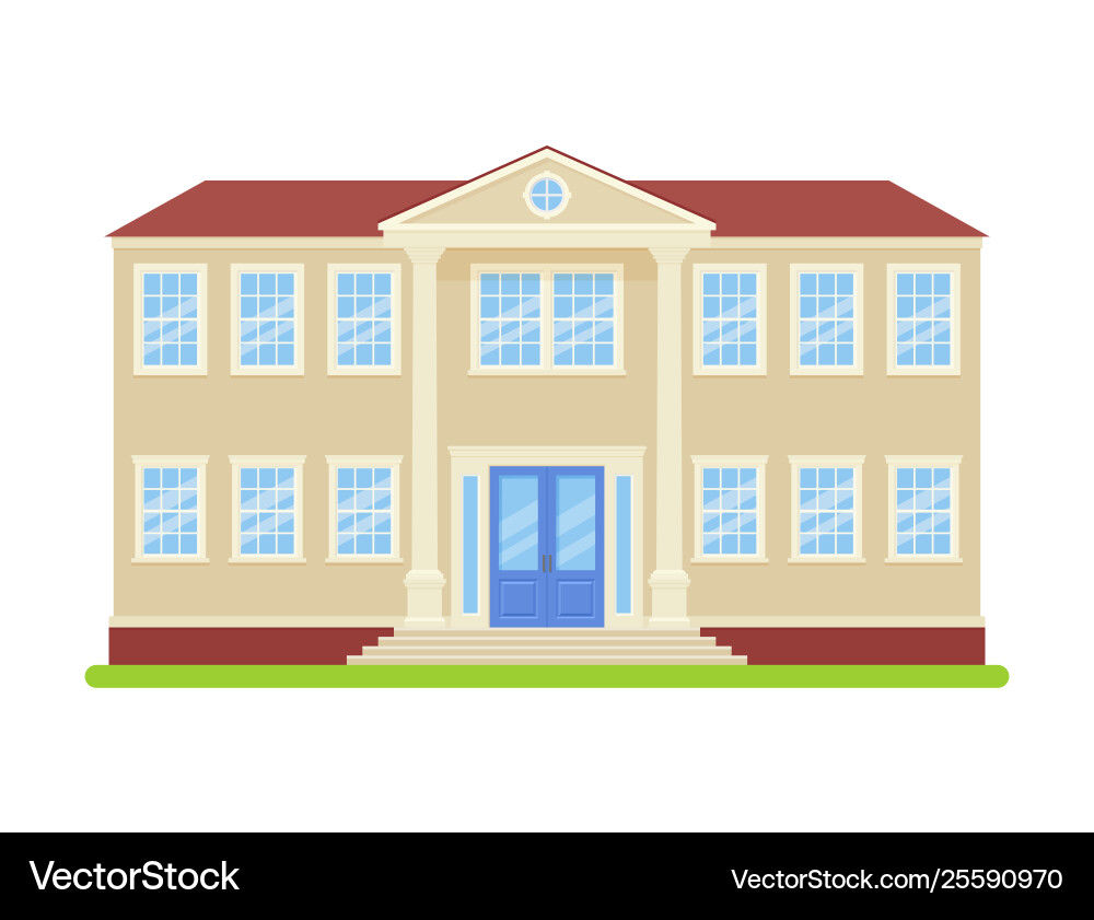 University facade building front view Vector Image