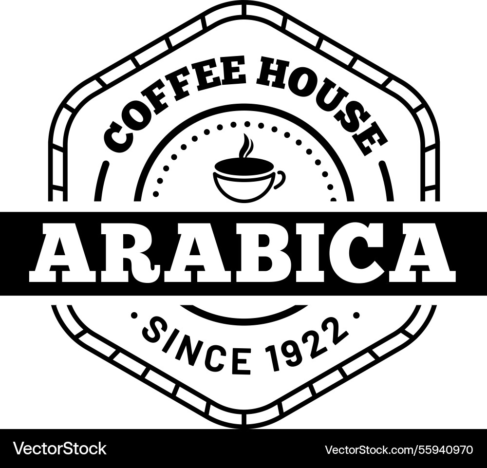Vintage logo promoting an arabica coffee house Vintage logo promoting an arabica coffee house vector image