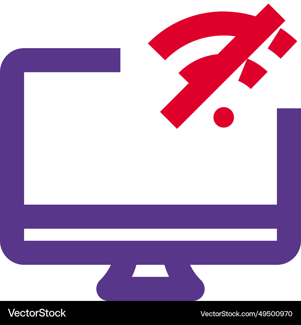 Wi-fi connectivity issue appears in computer vector image