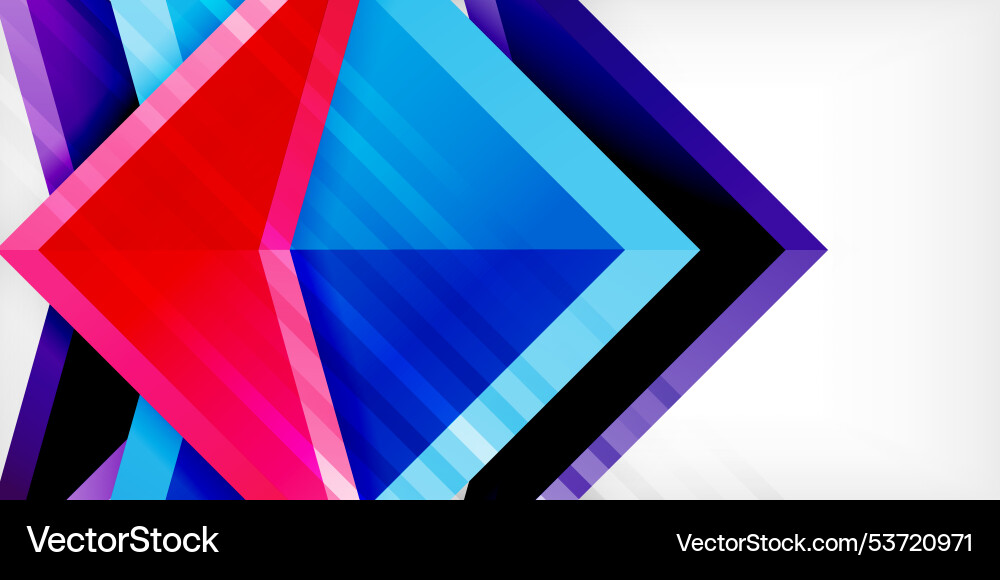 Abstract background color triangles and arrows Vector Image