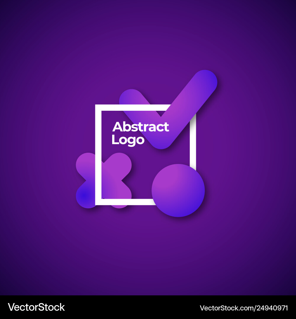 Abstract gradient shapes in a square frame Abstract gradient shapes in a square frame vector image