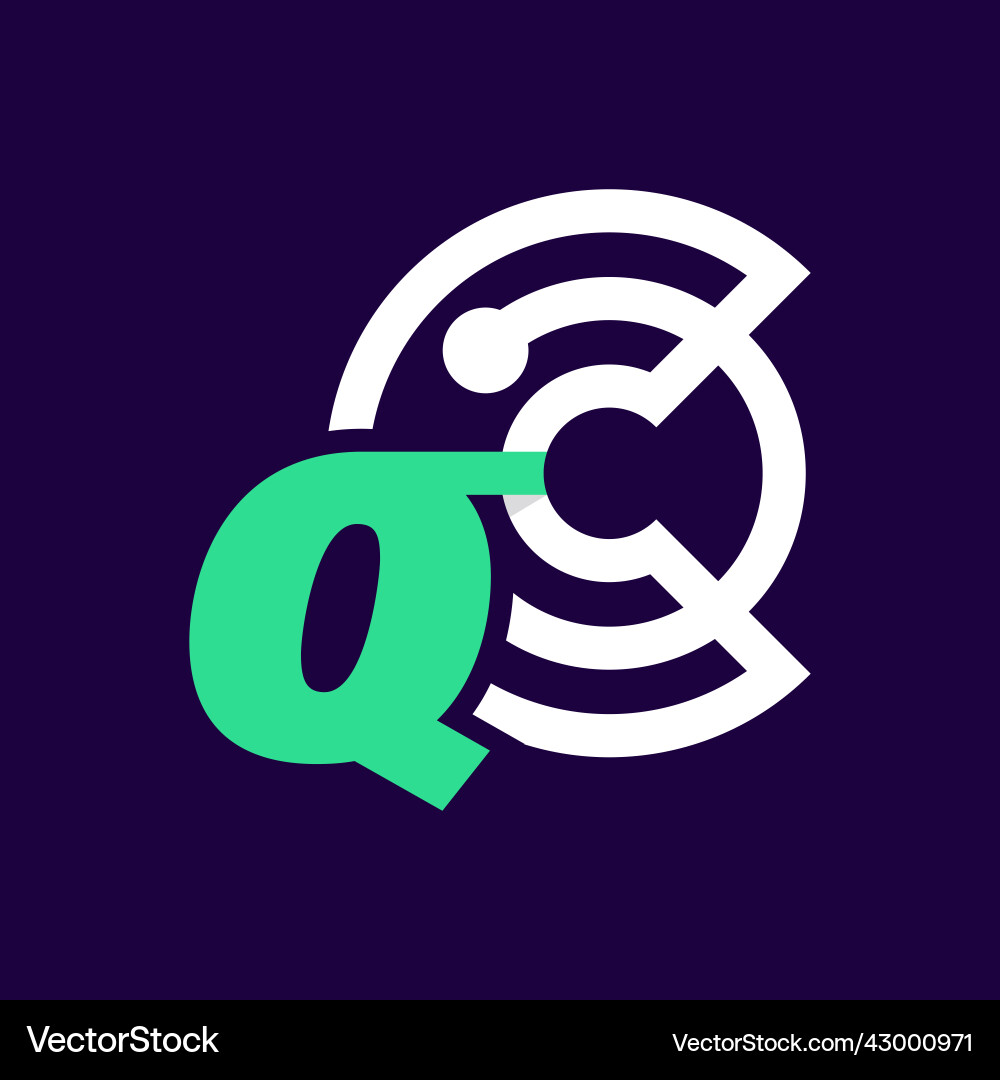 Alphabet q crypto logo – Royalty-Free Vector | VectorStock