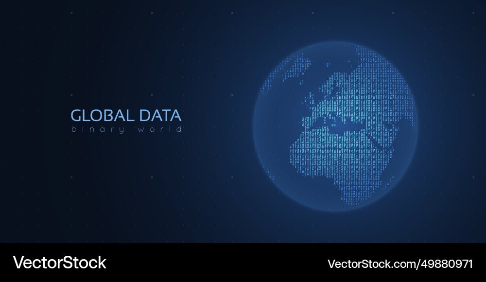 Binary planet earth big data global analytics Binary planet earth big data global analytics Vector Image