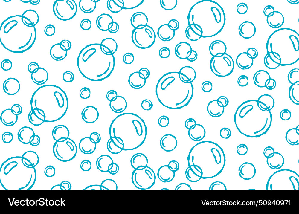 Bubbles seamless pattern with flat line icons Vector Image