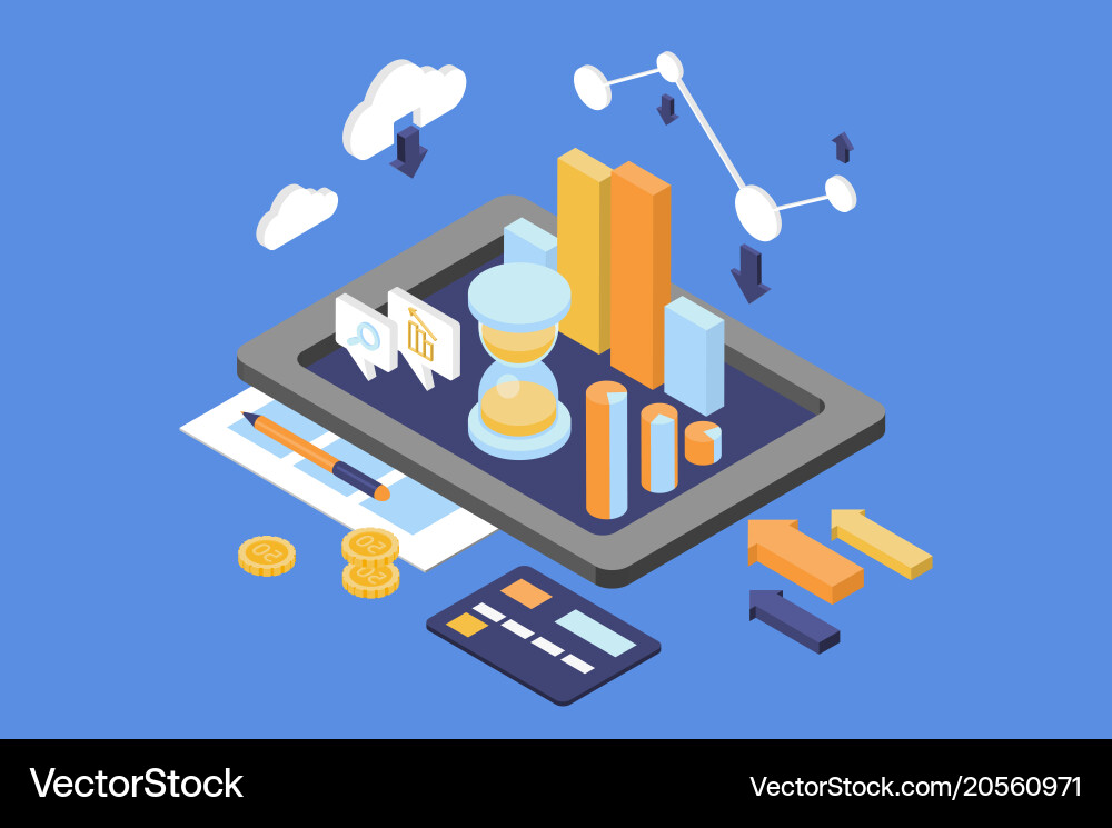 Business Finance Analytics Vektorbild