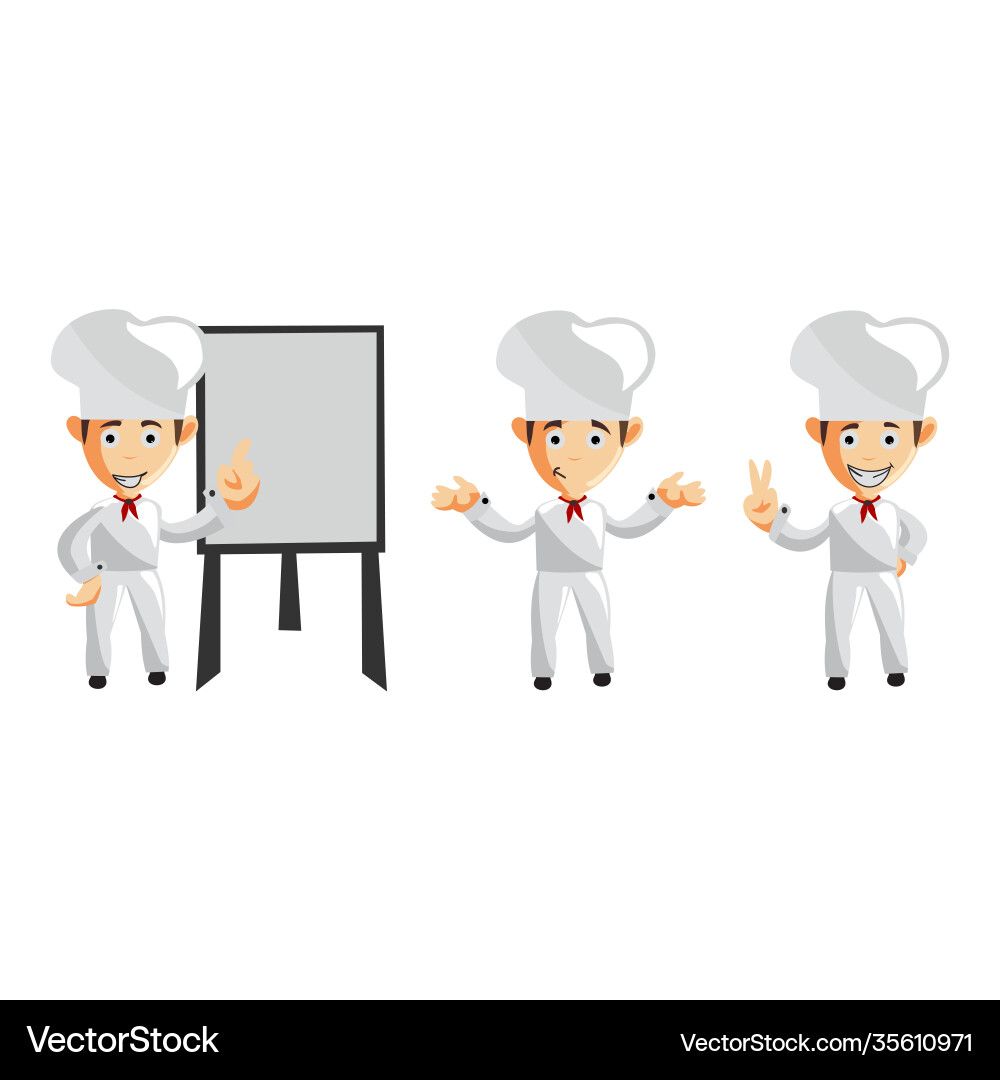 Chef character gesture creation template pose set Chef character gesture creation template pose set vector image