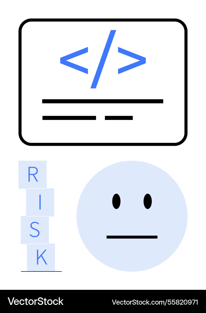 Coding risks and uncertainty represented Vector Image