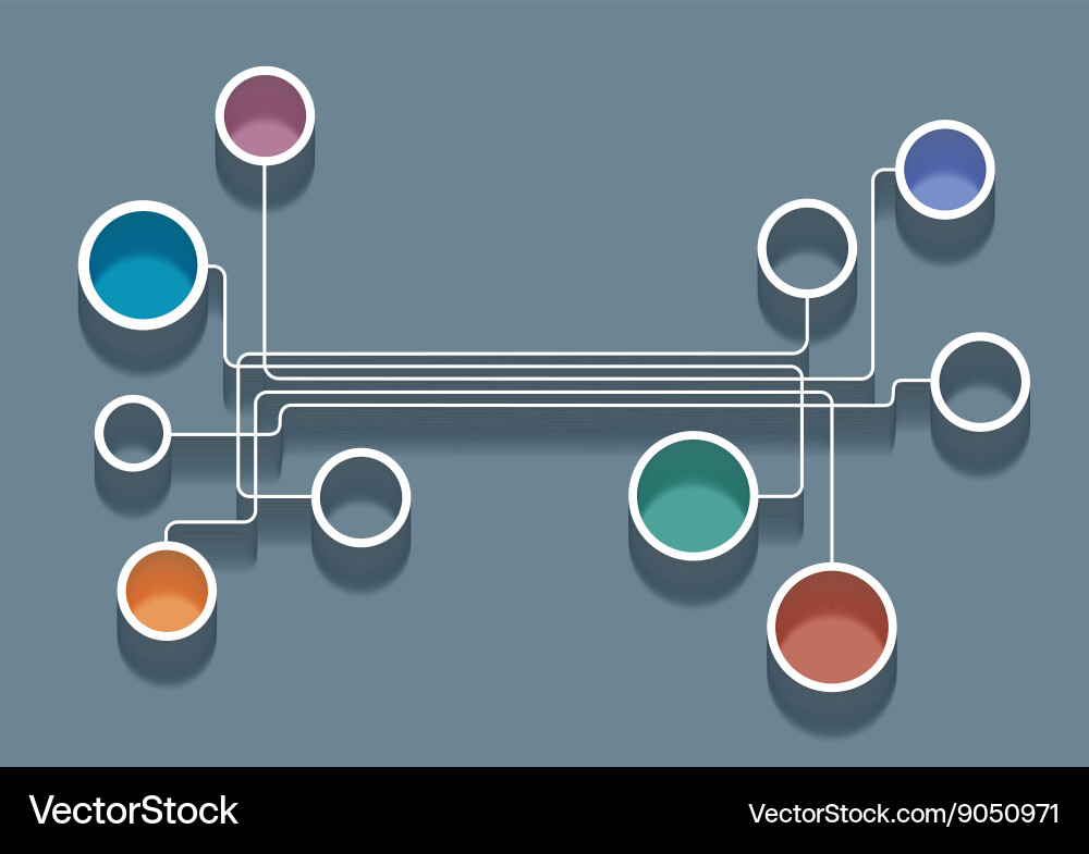 Colored web design bubbles with shadows vector image