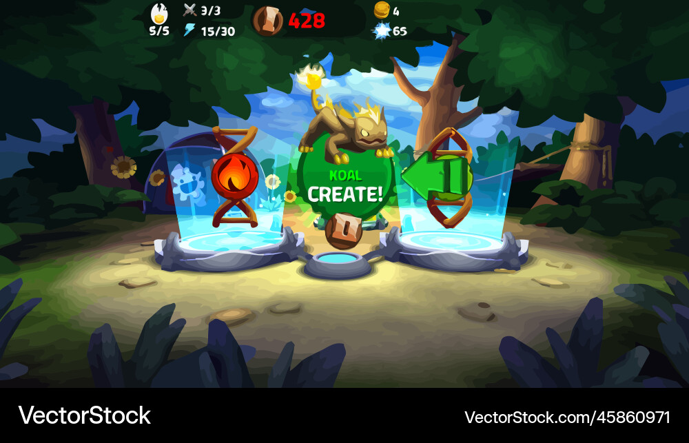 Complete set of level button game ui pop-up icon Vector Image