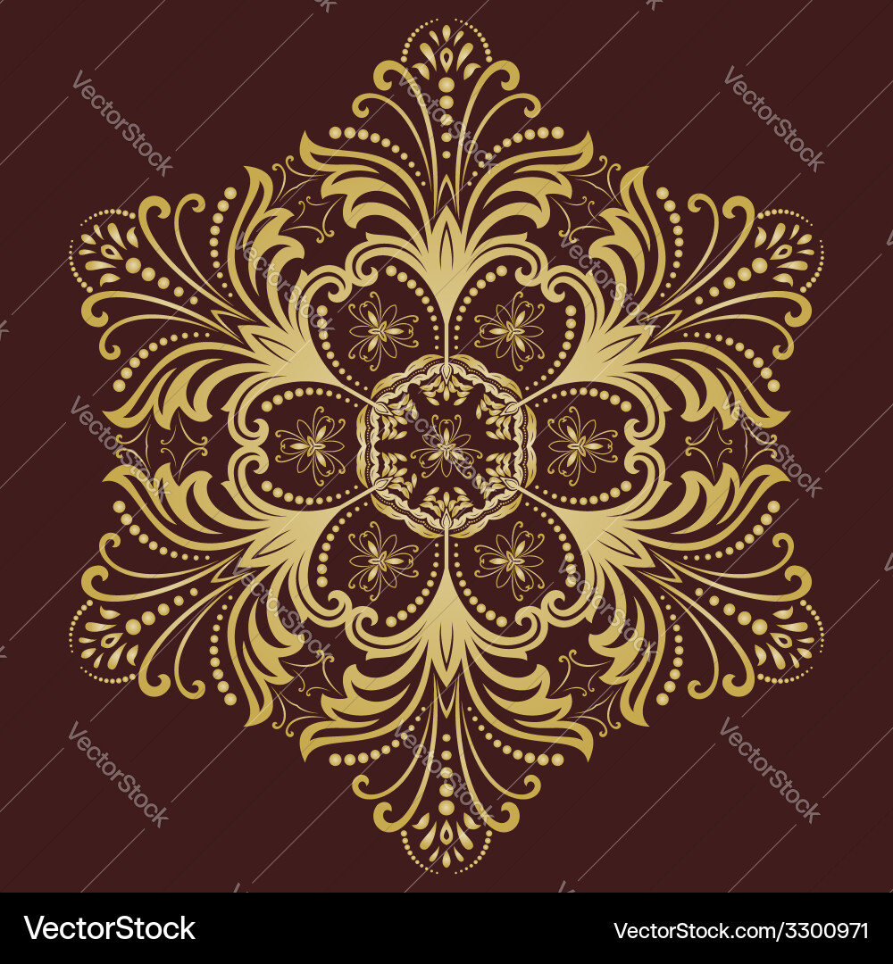 Damask pattern orient background Vector Image