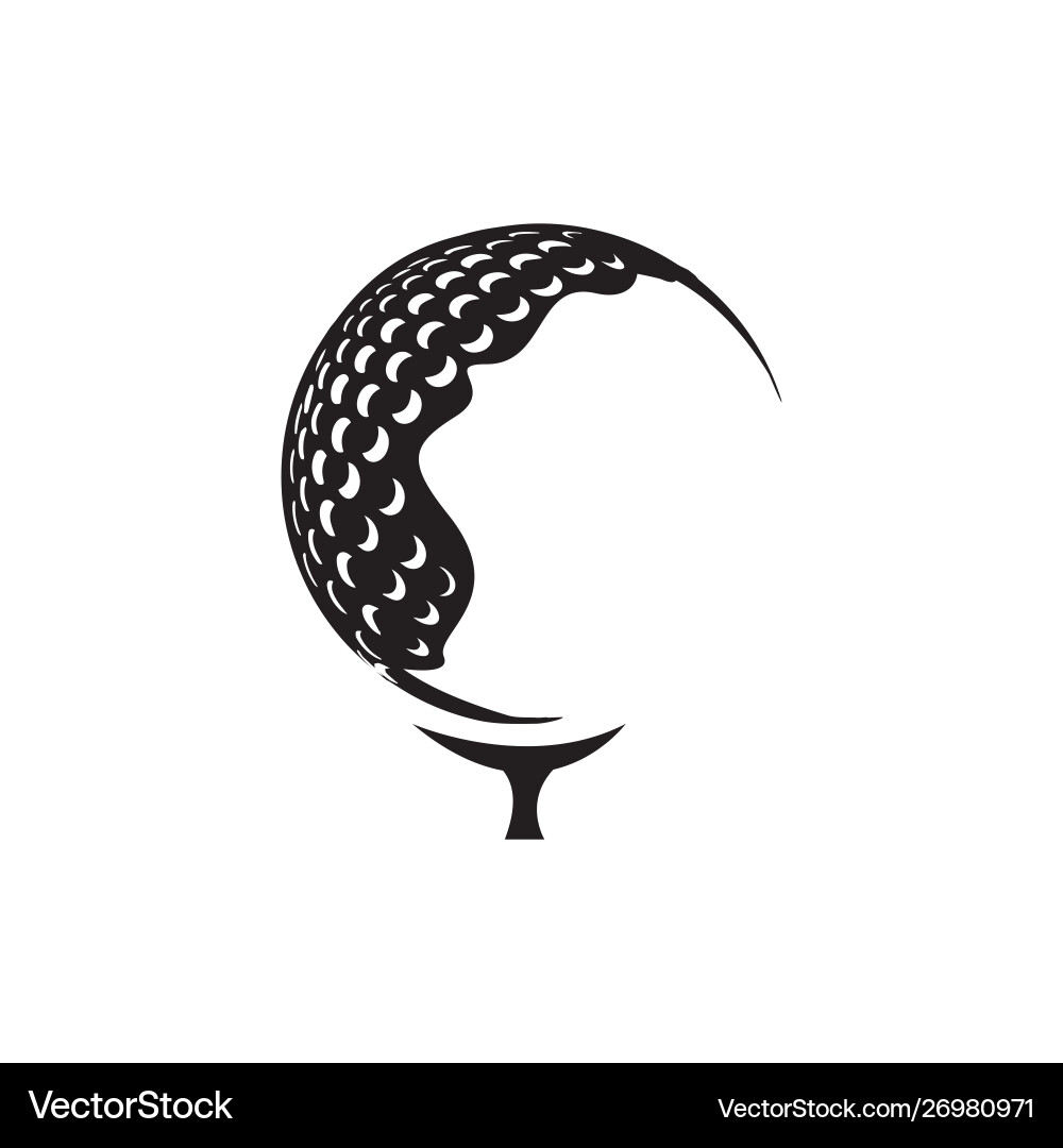 Einfache Golfball Logo Design Vorlage Einfache Golfball Logo Design Vorlage vektorbild